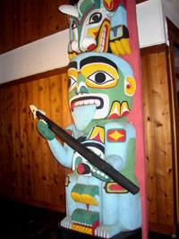 colouful totem in museum