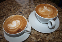 Coffee cups with decoration